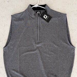 FootJoy FJ Mens Vest Golf Half Zip Sz L Color Charcoal #23012 Gathered Bottom